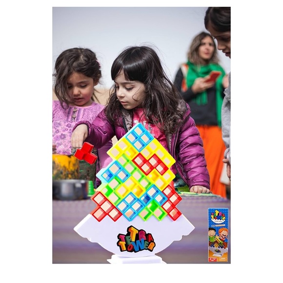 Stack Attack Game Tetra Tower, 48PCS Stacking Game for Kids, Teens & Adults New - Picture 4 of 5